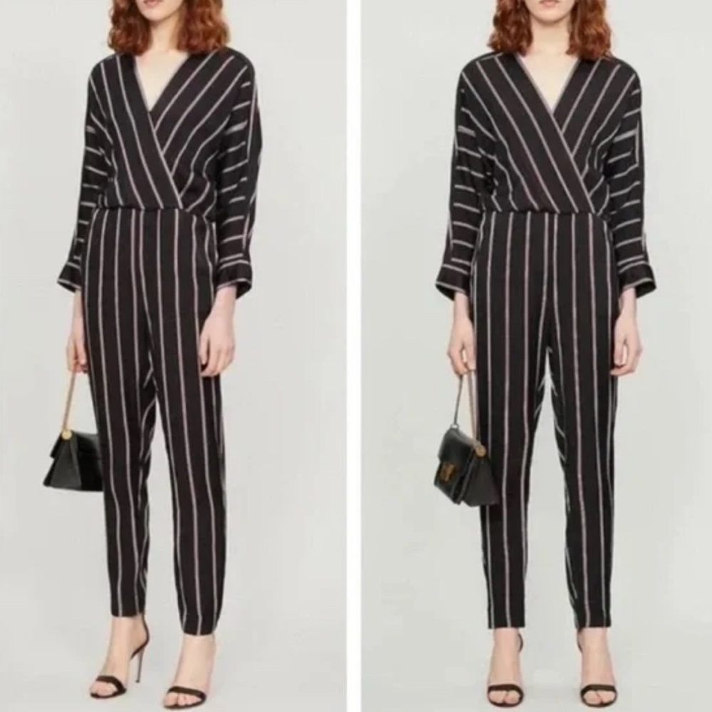 NWT Maje Pandomi Striped Crossover Jumpsuit